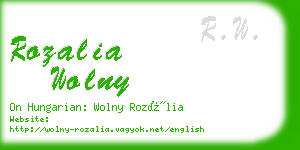 rozalia wolny business card